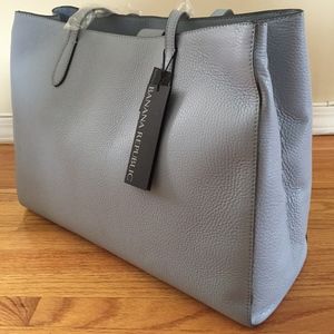 New Italian Leather Banana Republic Work Tote
